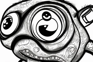 Mike Wazowski takes an eye off a three-eyed alien from Toy Story tattoo idea