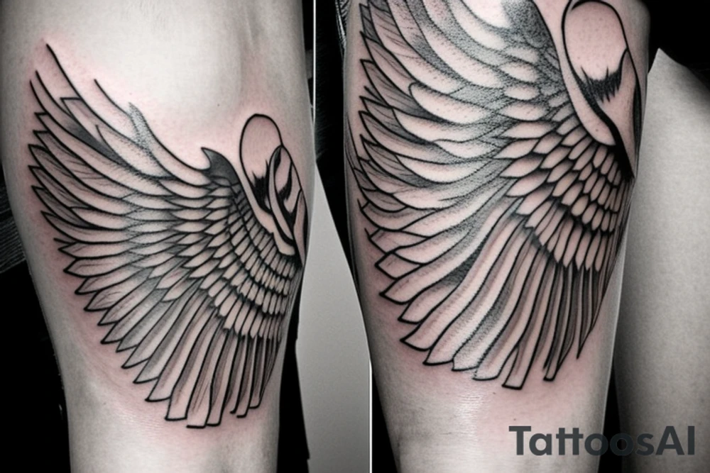 wing on the forearm tattoo idea