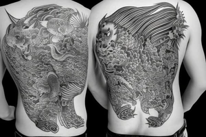 fish, yakuza, upper back tattoo idea