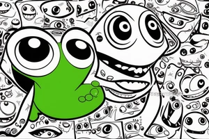 Mike Wazowski takes an eye off a three-eyed alien from Toy Story tattoo idea