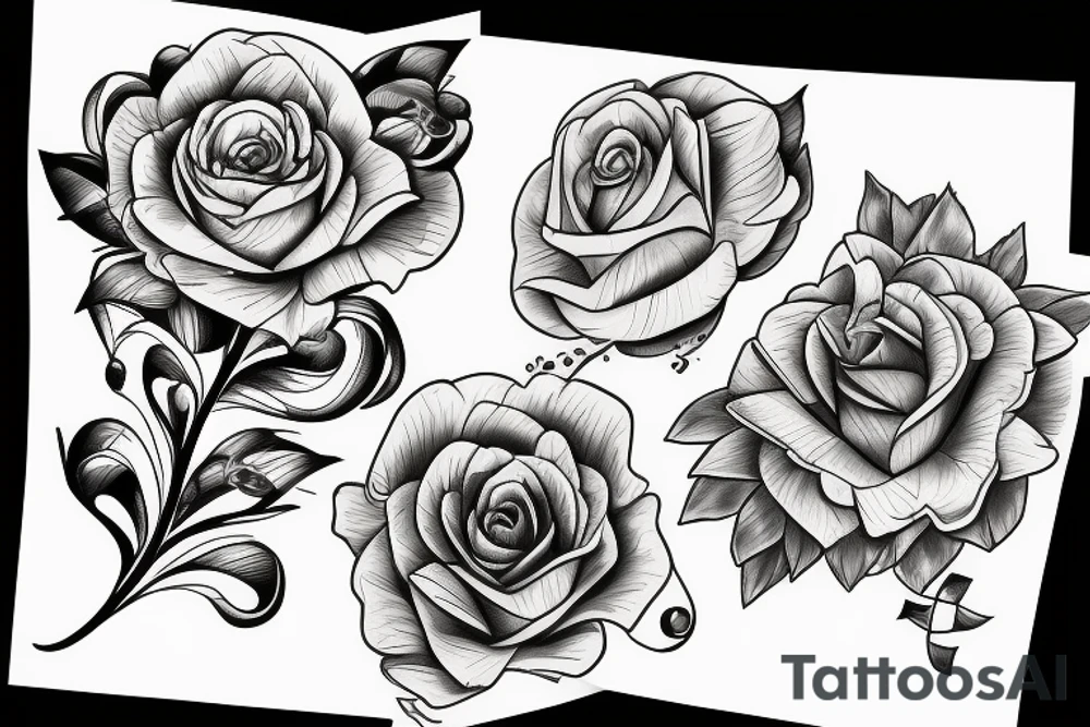 Lightning and flower bounded tattoo idea