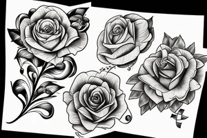 Lightning and flower bounded tattoo idea