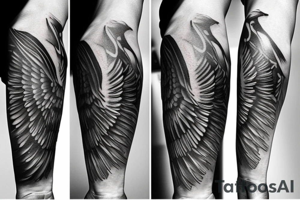 wing on the forearm tattoo idea