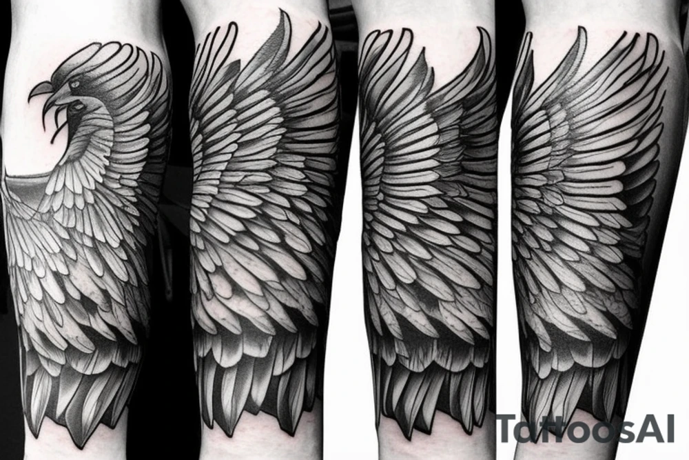 wing on the forearm tattoo idea