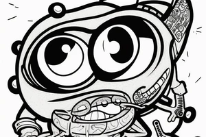 Mike Wazowski takes an eye off a three-eyed alien from Toy Story tattoo idea
