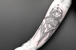 single curved line on arm tattoo idea