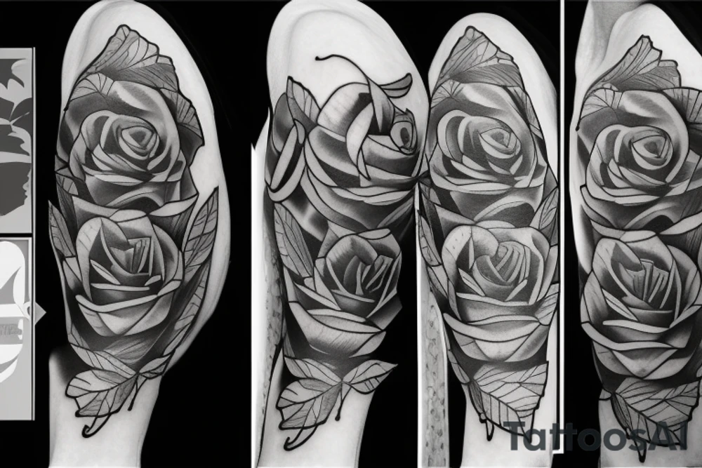 Rose with knife tattoo idea