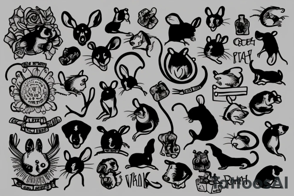 Rat with dog tattoo idea