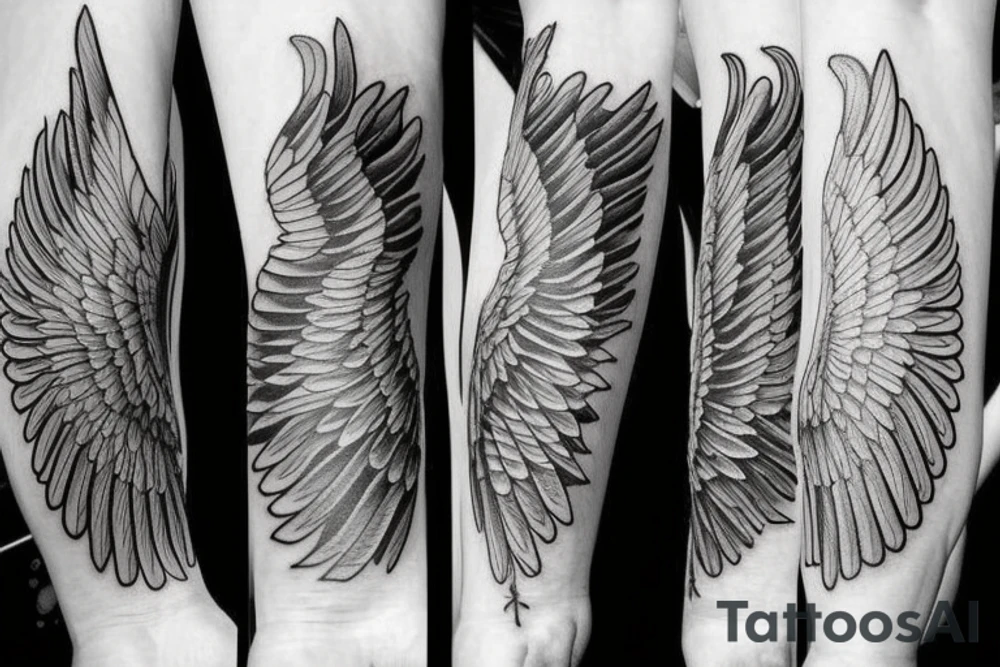wing on the forearm tattoo idea