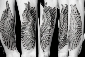 wing on the forearm tattoo idea