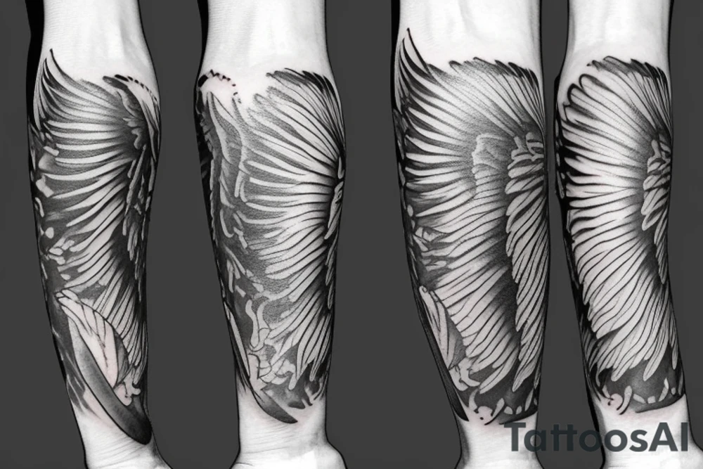 wing on the forearm tattoo idea