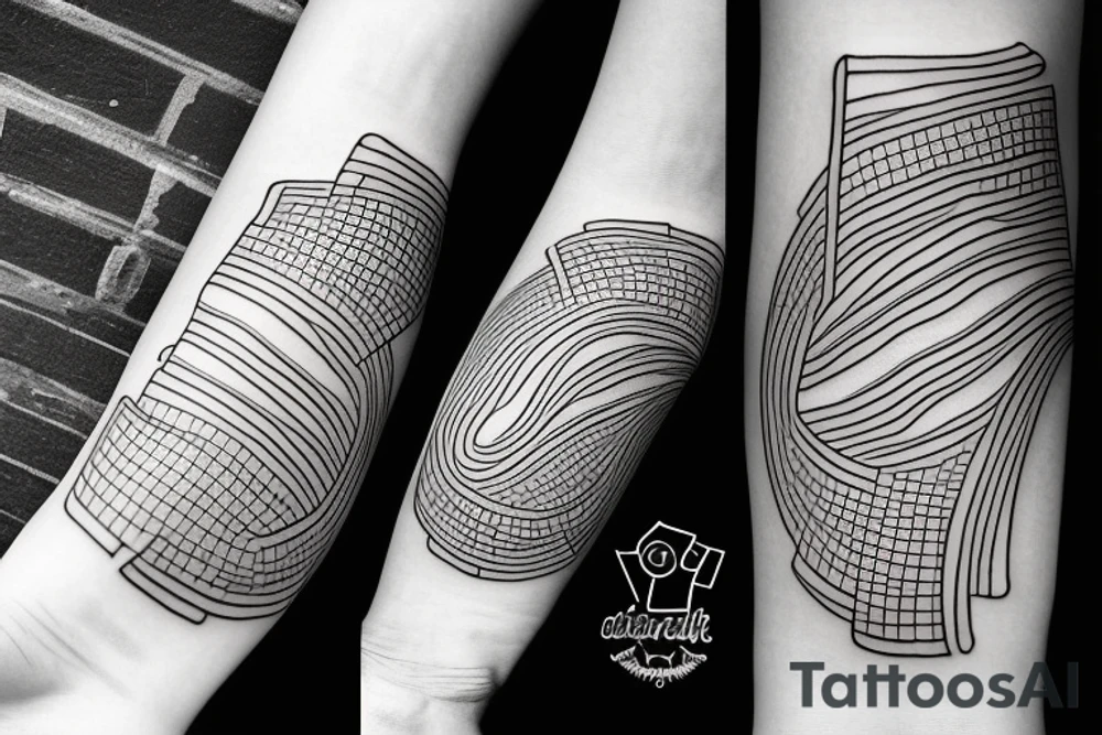 single curved line on arm tattoo idea