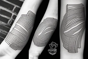 single curved line on arm tattoo idea