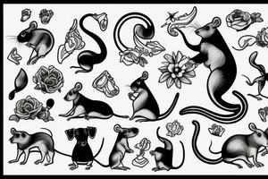 Rat with dog together tattoo idea