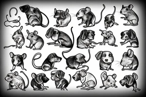 Rat with dog together tattoo idea
