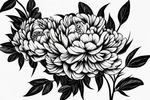 peony, with branches woven into it. tattoo idea