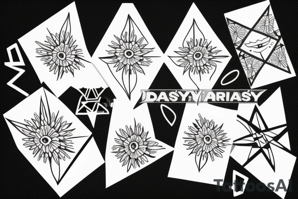 Daisy with triangles tattoo idea