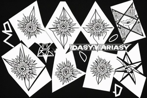 Daisy with triangles tattoo idea
