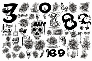 the number ninety-eight tattoo idea