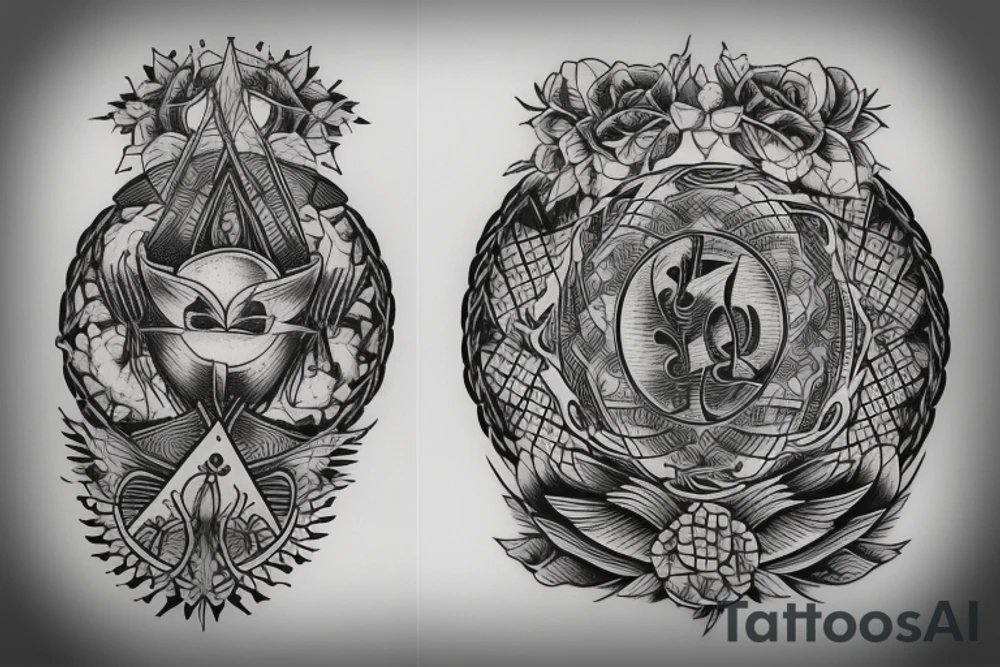 Two chesspieces with words "Dialectics of life" tattoo idea