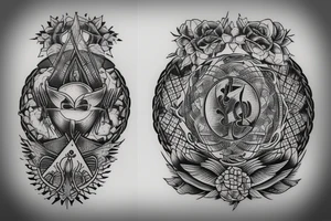 Two chesspieces with words "Dialectics of life" tattoo idea