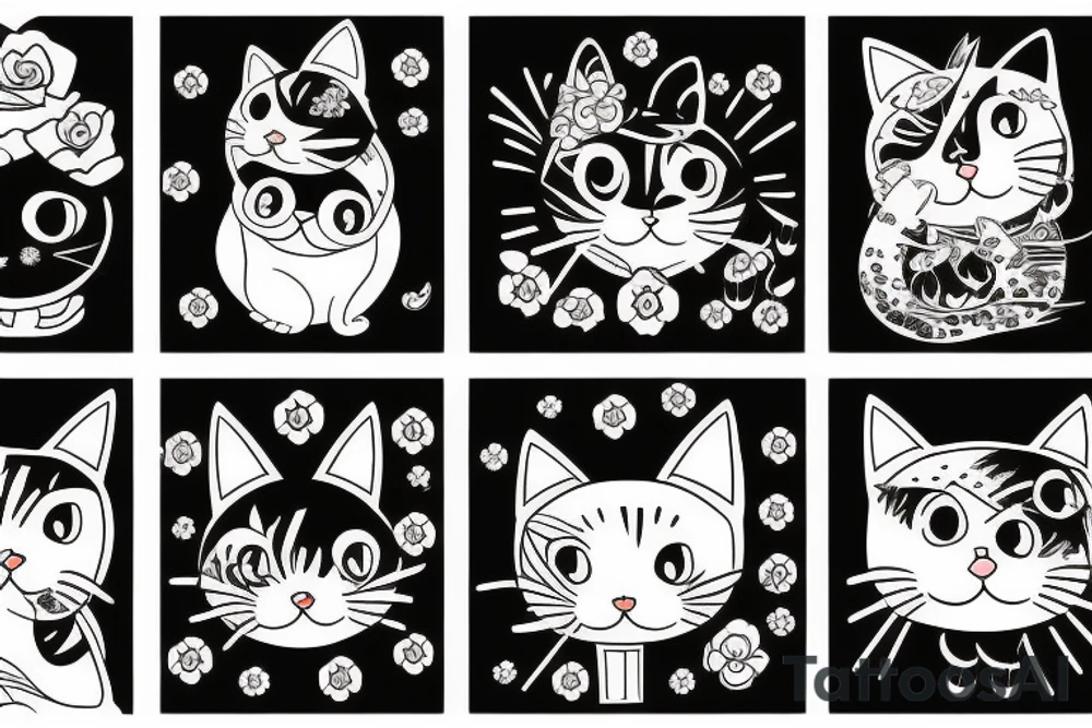 Cute cat tattoo idea