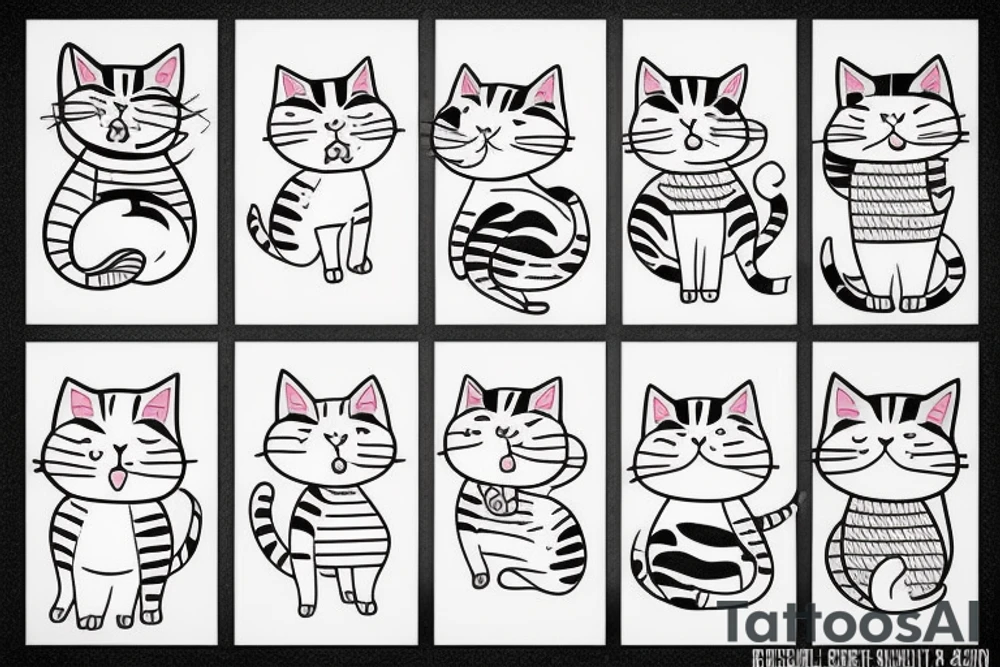 Cute cat tattoo idea