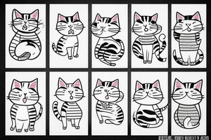 Cute cat tattoo idea