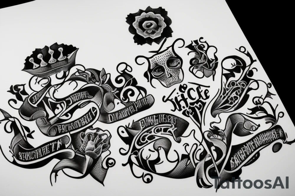 Two chesspieces with words "Dialectics of life" tattoo idea