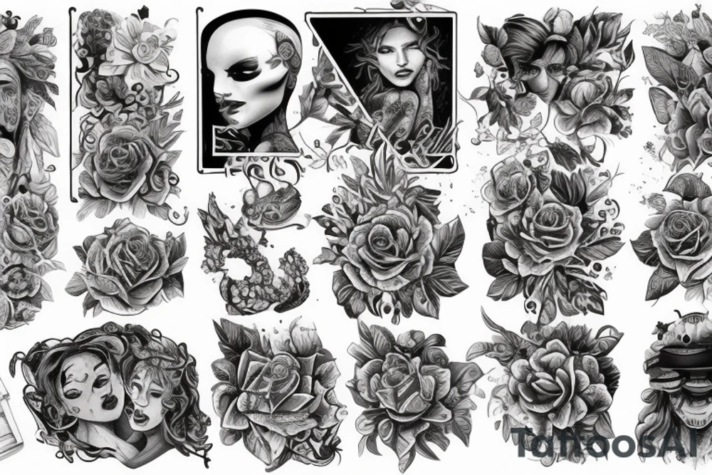 Брендон Ли из фильма "Ворон", маска tattoo idea