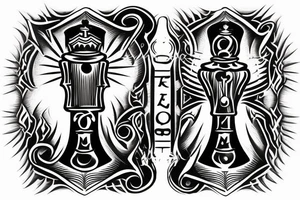 Two chess pieces with words "Dialectics of life" tattoo idea