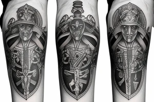 Two chess pieces with words "Dialectics of life" tattoo idea