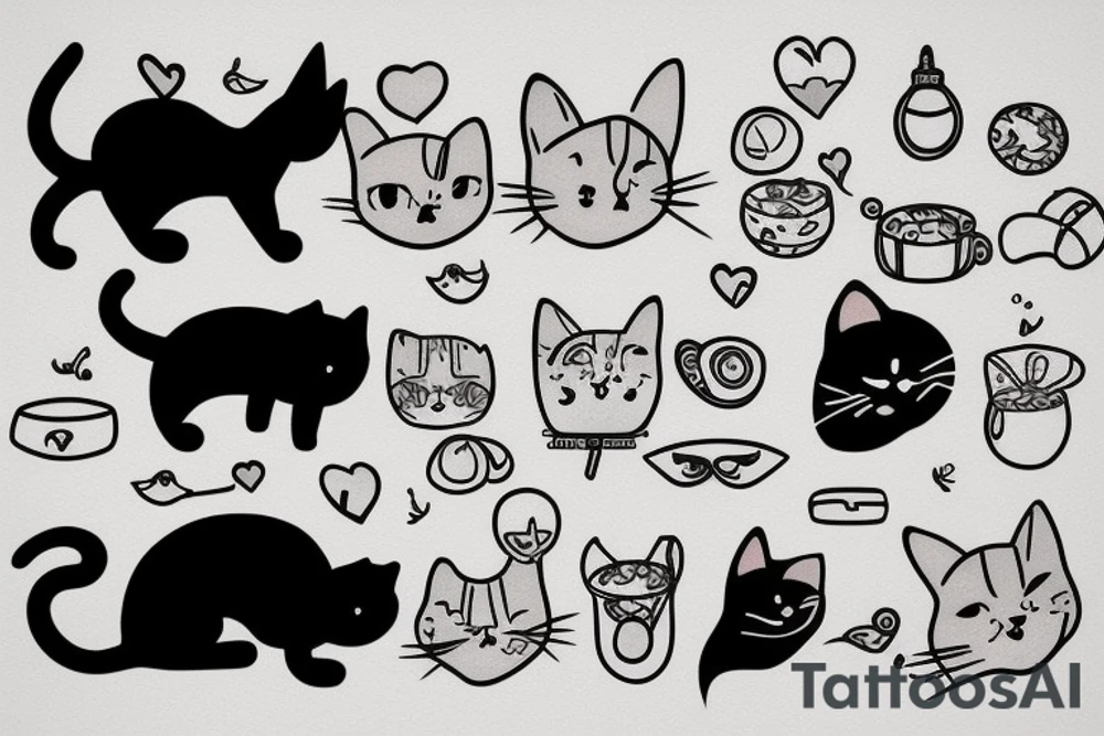 Cute cat tattoo idea