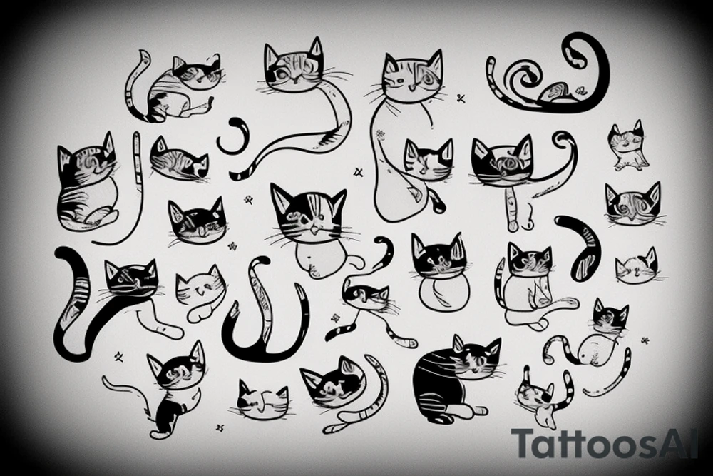 Cute cat tattoo idea