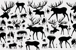 black moose with long legs, arms and a massive body tattoo idea