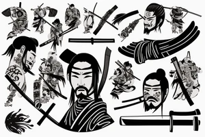 modern samurai with katana tattoo idea