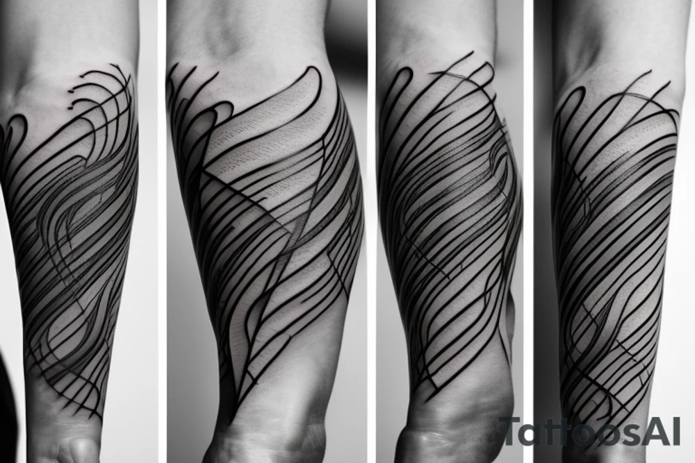 single curved line on arm tattoo idea