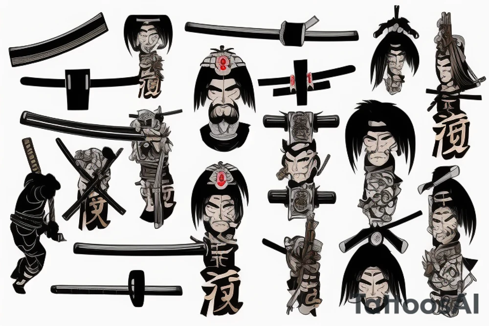 modern samurai with katana tattoo idea