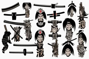 modern samurai with katana tattoo idea