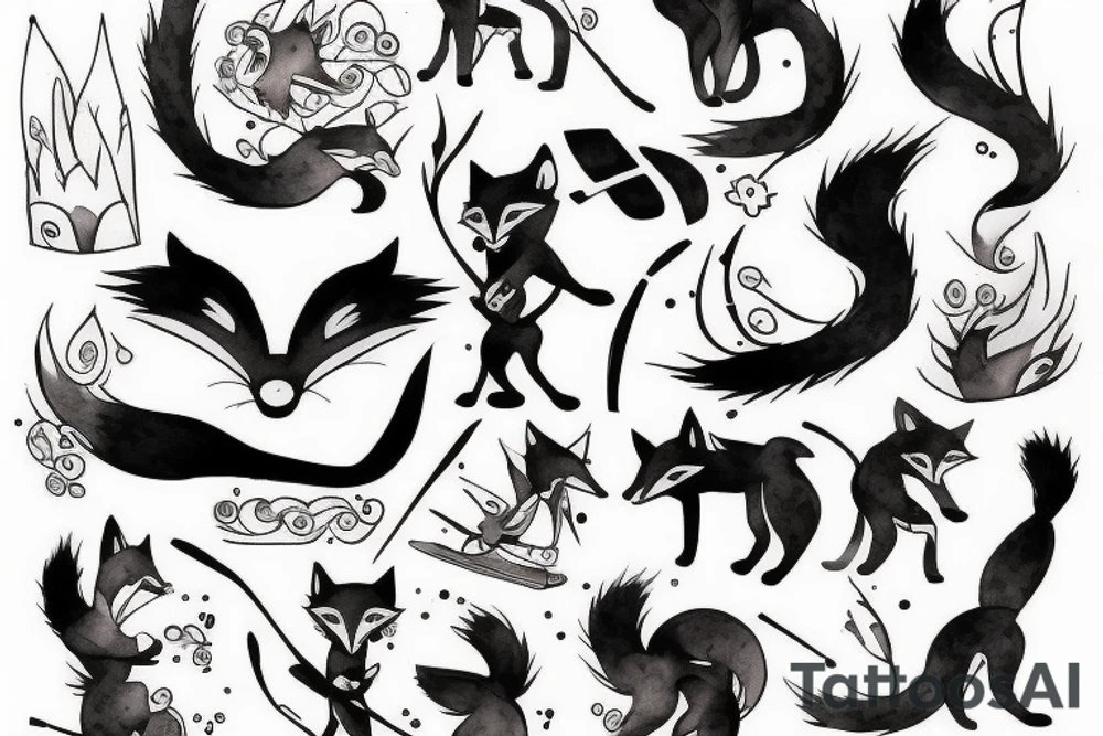ninja fox tattoo idea