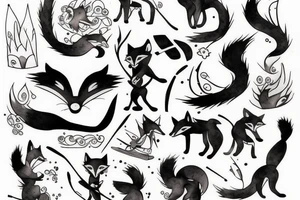 ninja fox tattoo idea