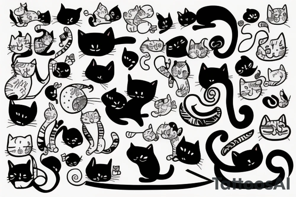 Cute cat tattoo idea