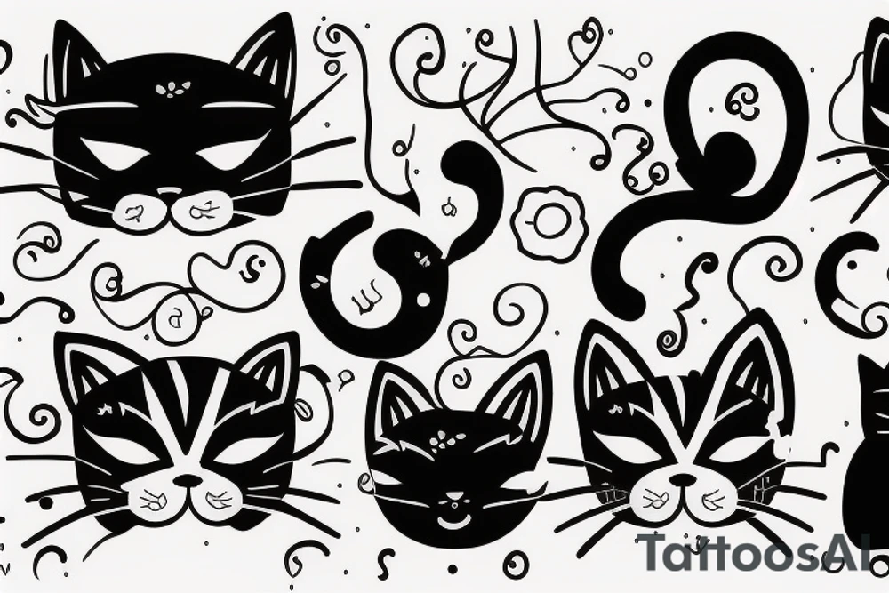 Cute cat tattoo idea