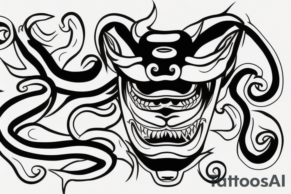 Hannya mask, snake tattoo idea