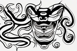 Hannya mask, snake tattoo idea