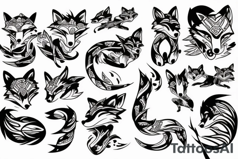 ninja fox tattoo idea