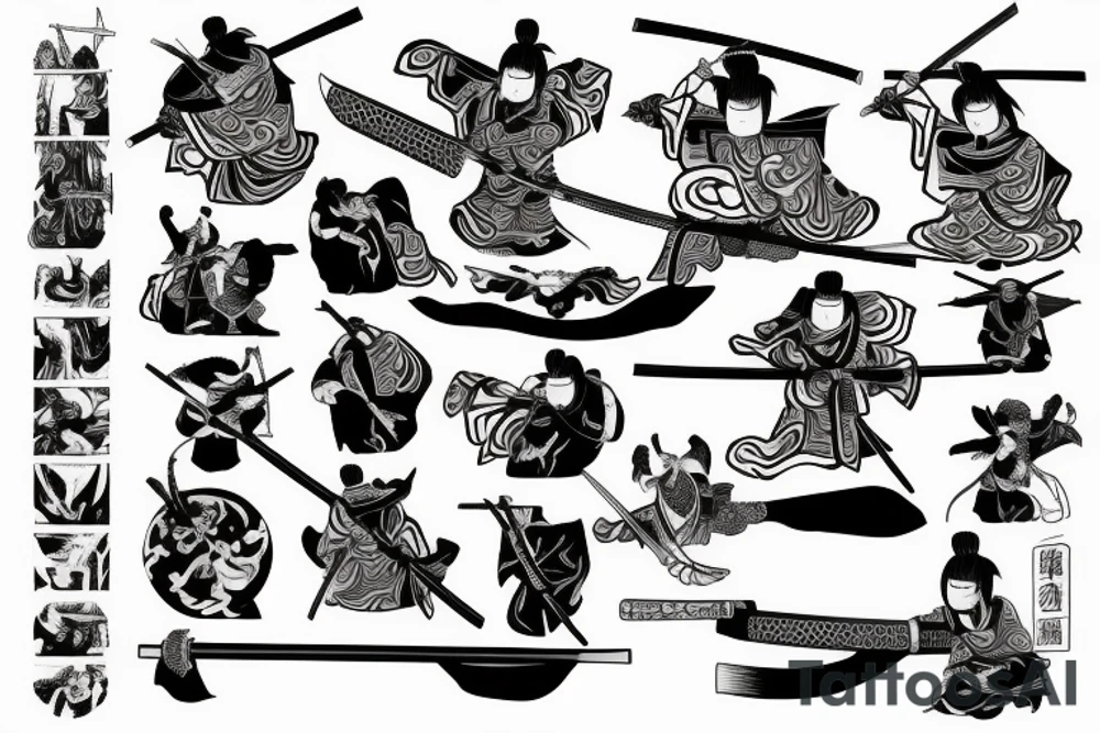 samurai 21 century with katana tattoo idea