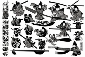 samurai 21 century with katana tattoo idea