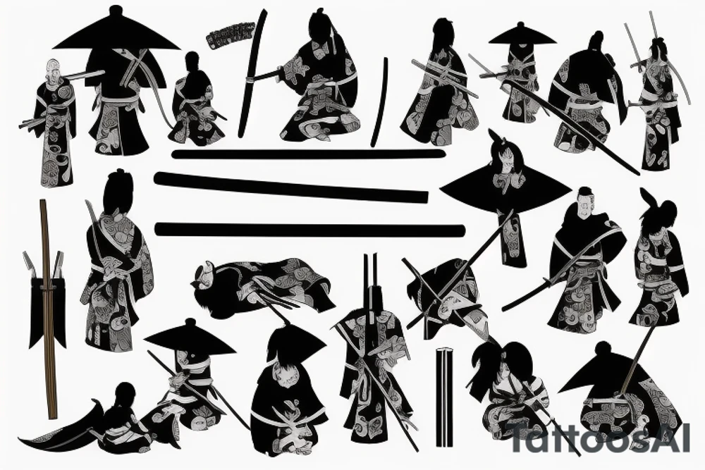 samurai 21 century with katana tattoo idea