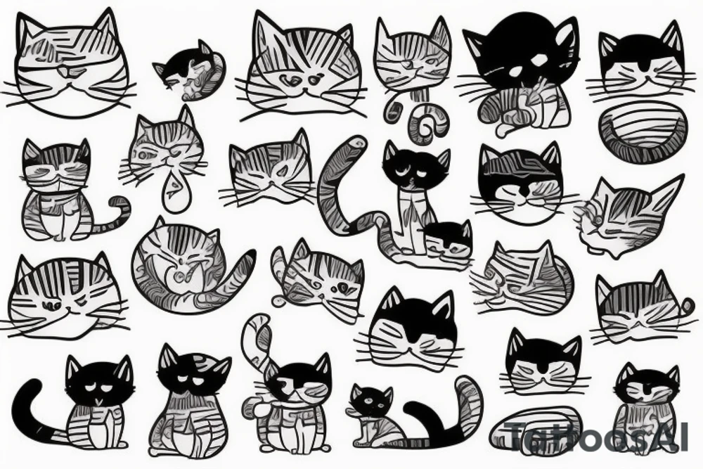 Cute cat tattoo idea